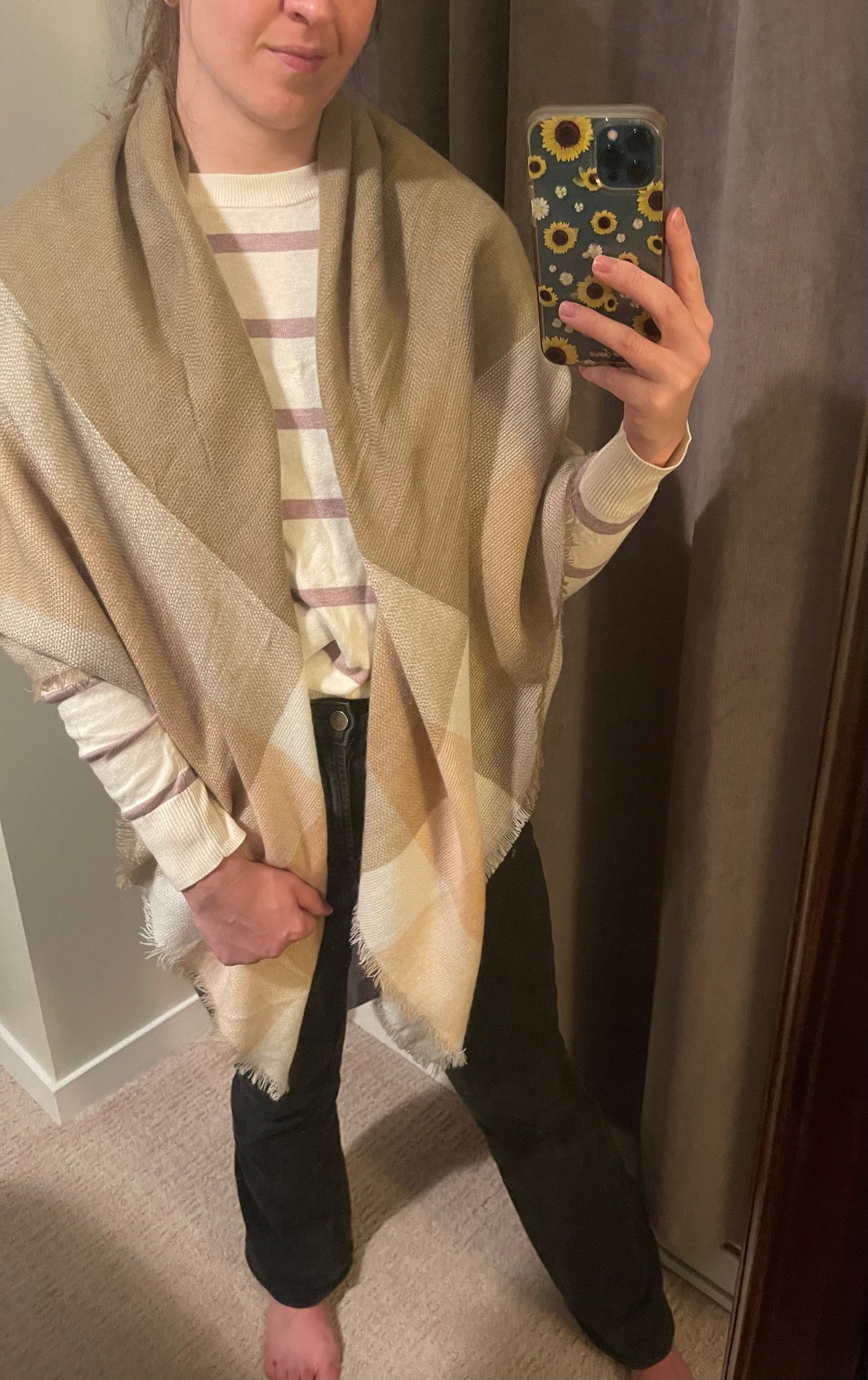 Neutral blanket scarf