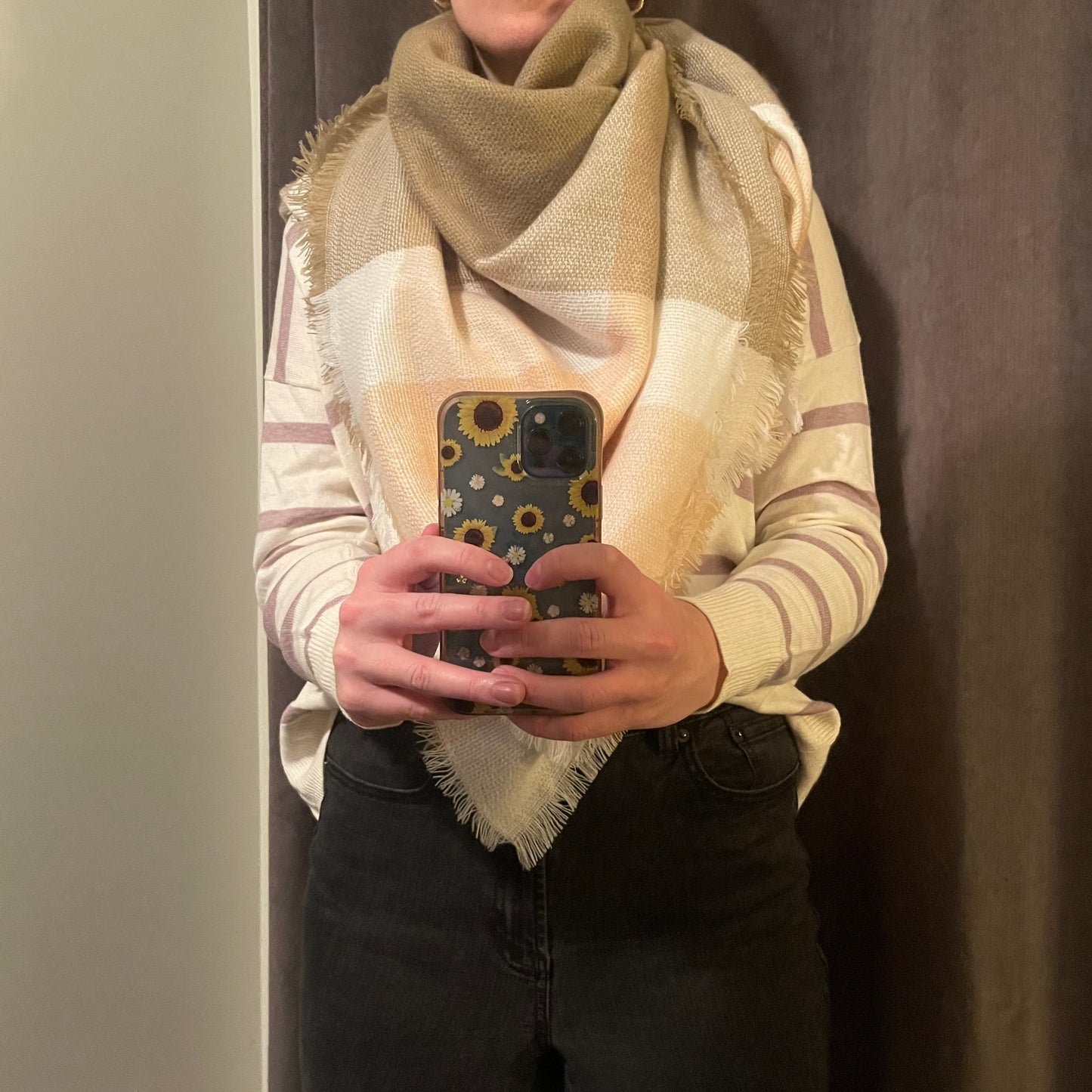 Neutral blanket scarf