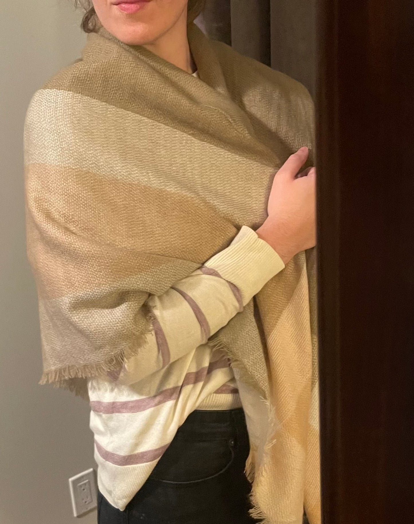 Neutral blanket scarf