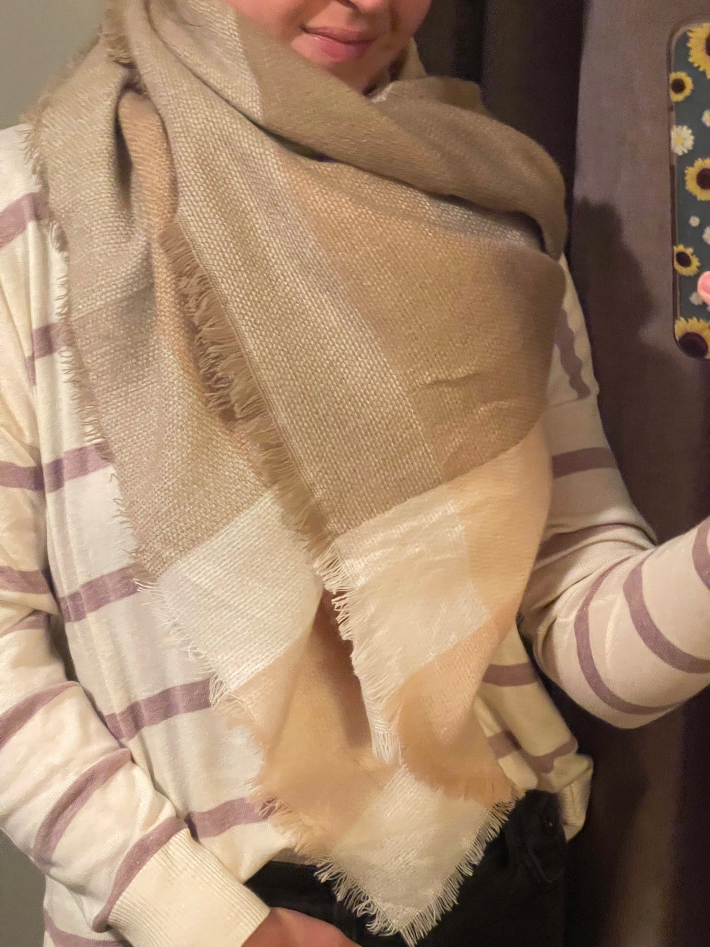 Neutral blanket scarf