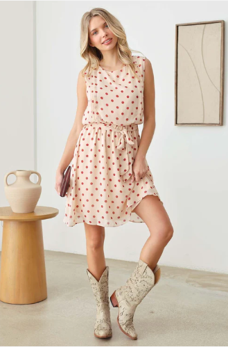 Polka Dot Print Midi Dress