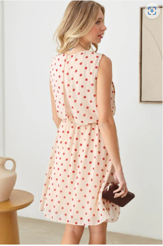 Polka Dot Print Midi Dress