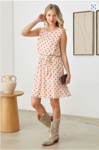 Polka Dot Print Midi Dress